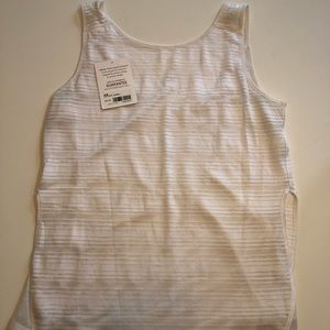 Athleta Sunstripe layered tank - white